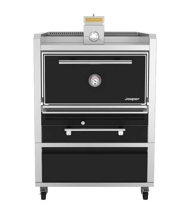 Josper HJA-PLUS-L175-TD large model charcoal oven with table and drawer.